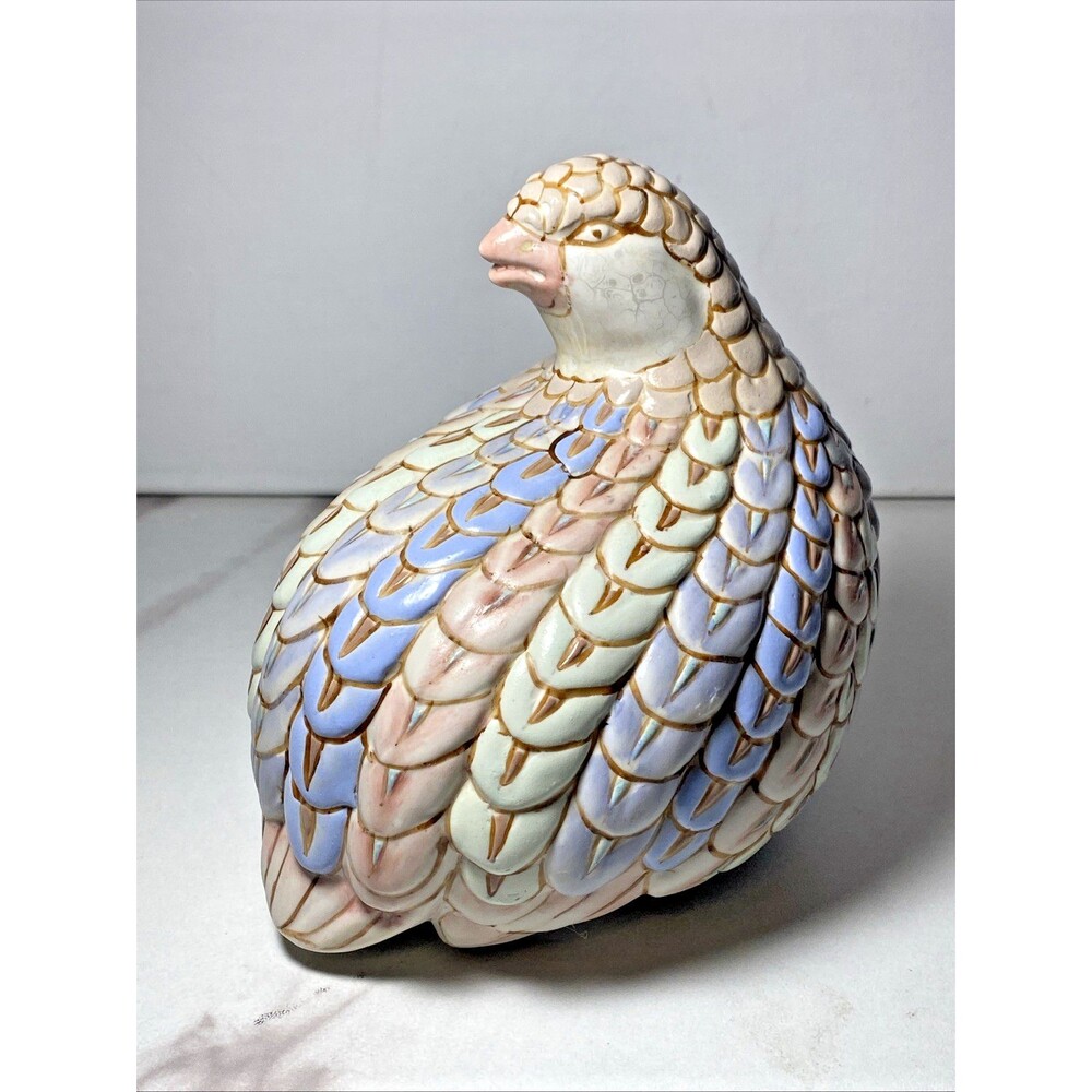 Andrea By Sadek Porcelain Set Of 2 Quail Blue Pink Pastels Bird Figurines - Picture 3 of 11
